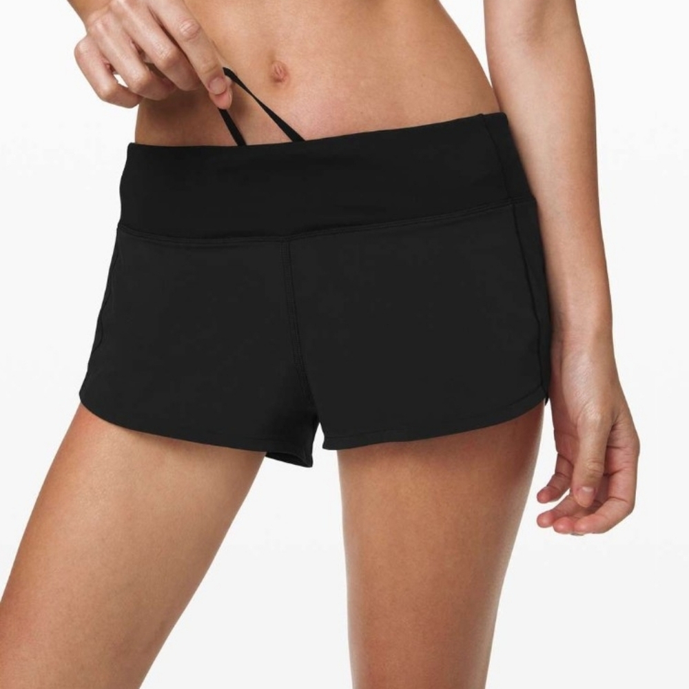Lululemon Speed Up Low-rise Black 2.5" Shorts Size 0